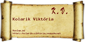 Kolarik Viktória névjegykártya